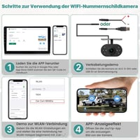 GREENAUTO 5G WiFi HD Tolatókamera 170° Látószöggel iPhone és Android Készülékekhez 5