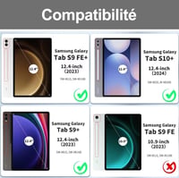 SENGBIRCH Samsung Galaxy Tab S9 Plus 12.4" Tok Levehető Bluetooth Billentyűzettel - Fekete, Újratölthető, 2023-as Modellhez Kompatibili 2