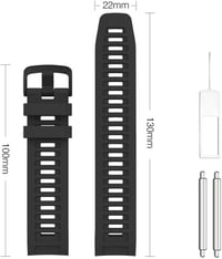 MoKo Szilikon Óraszíj Garmin Instinct/Instinct Solar/Tactical/Instinct 2 GPS Okosórához - Állítható Sportpánt Csuklóra (125-200mm), Fekete 8