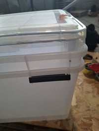 Iris Ohyama AT-LD priehľadný vzduchotesný úložný box s vekom, 70 l, súprava 2 ks, s vodoodolným klipovým uzáverom, stohovateľný, bez BPA 3