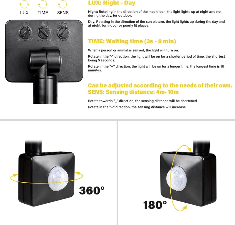 RIGIDON 2x200W Kültéri LED Reflektor Mozgásérzékelővel - 20000 Lumen, 6000K Hideg Fehér, IP66 Vízálló Fényvető Kerthez, Garázshoz, Ház Falár