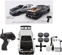BuyWeek Drift RC Autó 1/16 Méretarány - 2.4 GHz Távirányítós Versenyautó 4 Kerék Meghajtással, LED Világítással, 2 Gumigarnitúrával Fiúknak  1