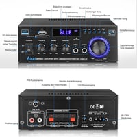 KKMOL AK45 Mini Bluetooth Sztereó Erősítő 400W, USB/SD, Távirányítóval 5