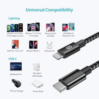 SYNCWIRE USB-C Lightning kábel 1m MFi iPhone 12/11/XS/XR MacBook iPad fekete 8