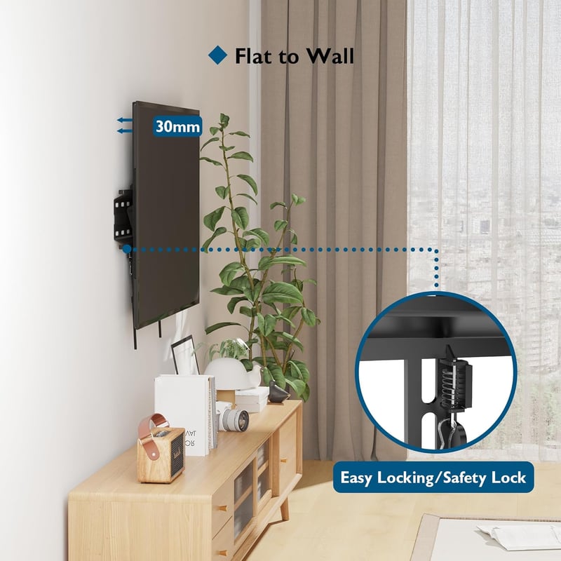 BONTEC Dönthető TV Fali Tartó 23-55 Hüvelykes LCD/LED/Plazma Televíziókhoz, Lapos és Ívelt Képernyőkhöz, 45 kg Teherbírással, VESA 400x400