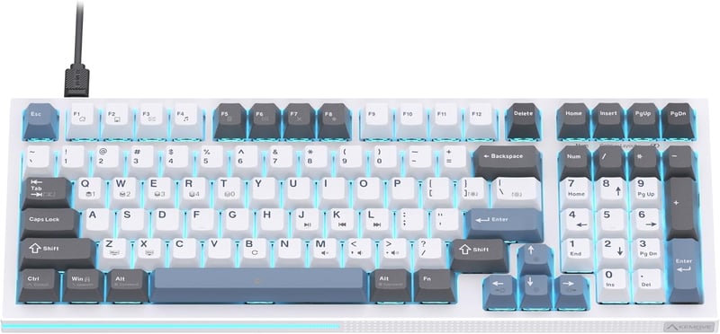KEMOVE K98SE LED-es Mechanikus Gamer Billentyűzet, 98 Gombos, Kék Kapcsolós