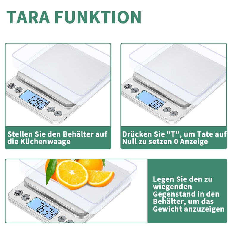 KUBEI Nagy Pontosságú Digitális Konyhai Mérleg 5kg/0.1g - USB Töltés, Rozsdamentes Acél