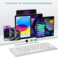 KARFUN ultravékony, újratölthető Bluetooth billentyűzet iPad, iPhone és más eszközökhöz 2
