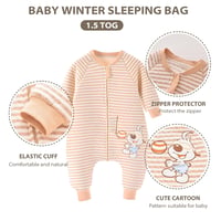 Lábfejes Hálózsák Babáknak - Meleg Bélésű Hosszú Ujjú Téli Overál - Unisex Pizsama Kisfiúknak és Kislányoknak - Kutyusos Mintával 4