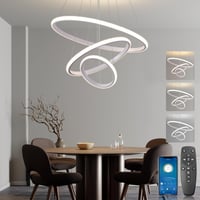 BRIMETI Függőlámpa 50 cm Állítható Magasságú 3 Izzós 45W LED Mennyezeti Lámpa Távirányítóval Szabályozható Fényerő Étkezőbe Nappaliba Konyhá 1