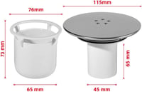 KOOBON 115mm Polírozott Zuhanylefolyó Fedél Viega Tempople Rendszerhez - Króm Kivitel, Szagzáró Funkcióval és Hajfogóval, PVC Anyagból 2