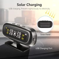 Jansite TPMS autó gumiabroncs nyomásmérő szolár panel USB 4 szenzor 3