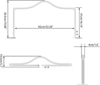 LANMOU Félhold Alakú Műkörmös Lámpa 48W - Összecsukható 80x55cm LED Asztali Világítás Szépségszalonokhoz, Állítható Fényerő, 3000-6000K 7