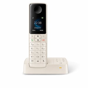 Bežični telefon Philips D6351W/38 DECT s telefonskom sekretaricom — Bijela boja je izblijedila na suncu i poprimila krem nijansu (stanje: vidi 2. sliku)