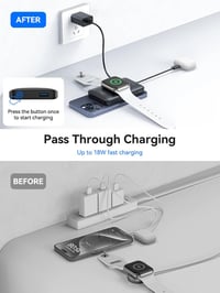 NEWDERY 10000mAh vezeték nélküli powerbank Apple Watch és iPhone készülékekhez, gyorstöltéssel - fekete 6