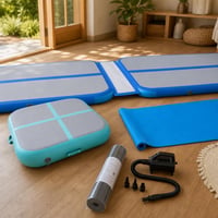 Set za kućni trening: 1 m spojna traka + zračna gimnastička podloga s pumpom + joga prostirka s torbom 1