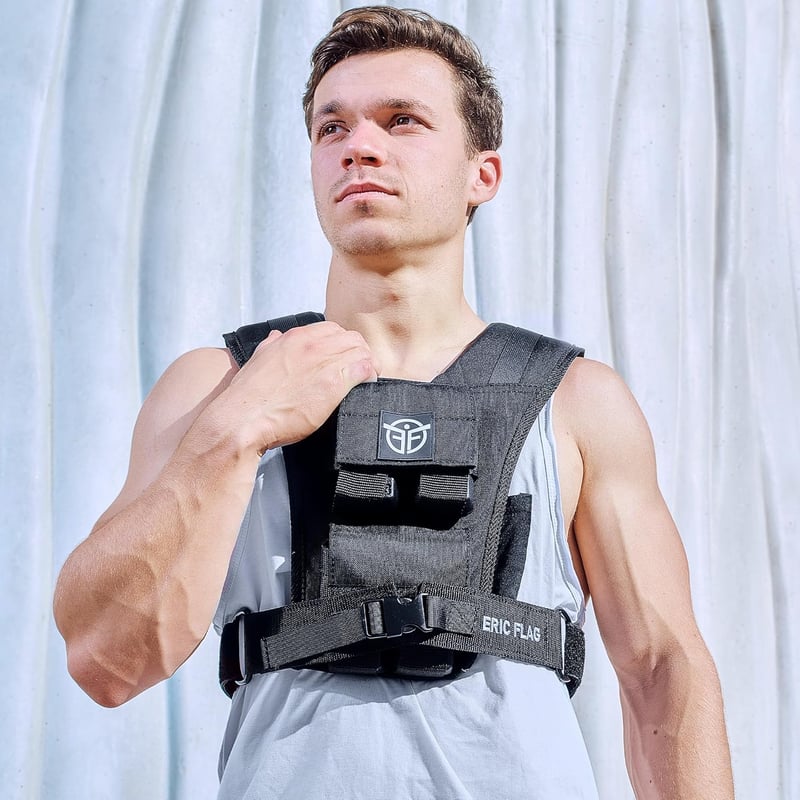 Eric Flag Súlyozott Edzőmellény 10-20 kg Állítható Crossfit Erőedzéshez