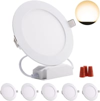 Greenclick 230V Süllyesztett LED Spotlámpa Szett, Dimmelhető, 5x12W, 960LM, Ultra Lapos (13mm), IP44 Vízálló, Meleg Fehér, Fürdőszobába, Kon 1