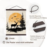 Sanauto Mágneses Posztertartó Léc - Diófaszínű Fa Képkeret (75 cm) - Falra Szerelhető Plakáttartó Kép és Művészeti Nyomatokhoz - 2 db Csomag 2