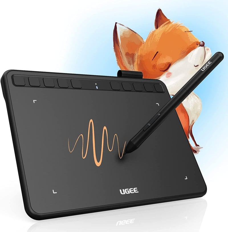 UGEE S640 Grafikus Rajztábla 8192 Nyomásérzékenységgel, 10 Gyorsgombbal - Kompatibilis Windows, Mac, Linux és Android Rendszerekkel
