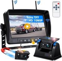 Vezeték nélküli tolatókamera 7" monitorral - Napelemes, mágneses, 9600 mAh akkumulátor, 1080P éjjellátó, autóhoz, lakókocsihoz, teherautóhoz 1