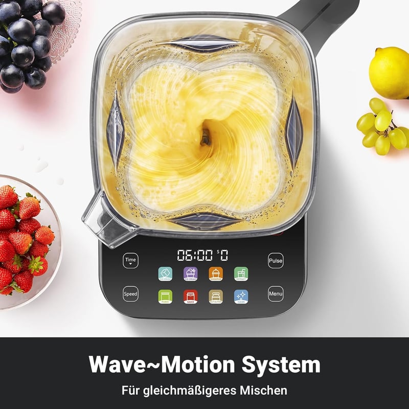 AMZCHEF 8 az 1-ben Multifunkciós Turmixgép 2000W | LCD Érintőképernyős Konyhai Mixer 2L Tartállyal | 8 Intelligens Program és 10 Sebességfok