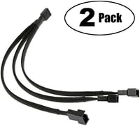 Hsthe Sea PWM ventilátor elosztó kábel, 2 db, 4 tűs, 1-ről 3-ra, 26,7 cm, PC-hez 2