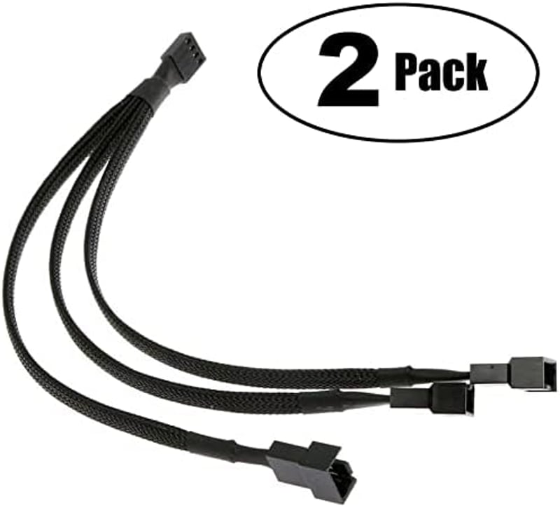 Hsthe Sea PWM ventilátor elosztó kábel, 2 db, 4 tűs, 1-ről 3-ra, 26,7 cm, PC-hez