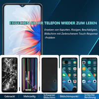 RongZy Samsung Galaxy A13 4G/A135F/A137 Kijelző Csere Érintőképernyővel - Fekete Kerettel + Szerszámkészlet Telefonjavításhoz 3