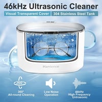 Hanience 750ml-es Ultrahangos Tisztító Szemüveghez, Ékszerhez, 46KHz, 5 Időbeállítás 2