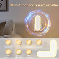 bubbacare Ultrahangos Rovarriasztó 2db - LED Éjszakai Fény, Elektromos Kártevőűző Szúnyog, Egér, Pók Ellen, 1200m² Hatótávolság, Fehér 5