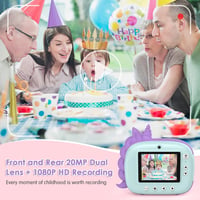 HiMont Gyermek Instant Fényképezőgép - 20MP Digitális Kamera Nyomtatóval, 32GB Kártyával, 1080P Videó, Színes Filcekkel, 3-14 Éves Gyerekekn 2
