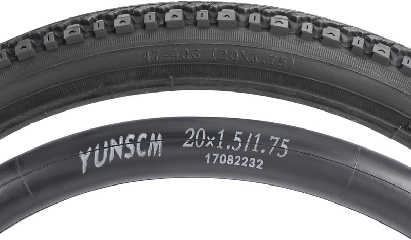 YunSCM 20"-os kerékpár gumi és belső szett, 20x1.75 méretű, AV32mm szeleppel