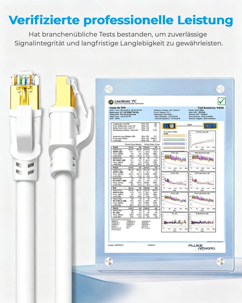 DDMALL Cat8 hálózati ethernet kábel RJ45 csatlakozóval, fehér sodrott vezeték, internet routerhez és switchhez