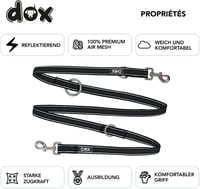 DDOXX Fényvisszaverő Kutyapóráz, Légáteresztő Hálós, 2m, 3-féle Állítható, Harapásálló, Zöld, M Méret, Minden Kutyamérethez 2