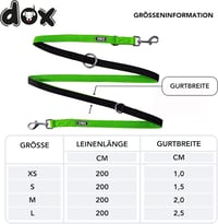 DDOXX Fényvisszaverő Kutyapóráz, Légáteresztő Hálós, 2m, 3-féle Állítható, Harapásálló, Zöld, M Méret, Minden Kutyamérethez 4