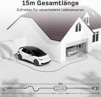 dé 11 kW Wallbox Töltőállomás 3-Fázis 16A CEE Type 2 Kábellel Elektromos Autóhoz - 5.5m Standard, CEE 11kW 4