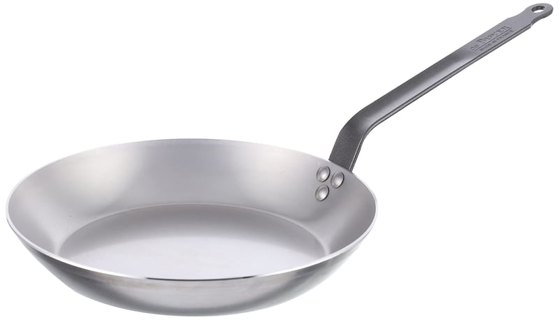 Uhlíková oceľová panvica DE BUYER Carbon Plus 30 cm 5110.30 strieborná na pečenie mäsa a zeleniny