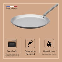 Železná panvica na palacinky De Buyer Mineral B Element – 24 cm, strieborná – vhodná na indukciu, grilovanie a opekanie 4