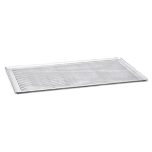 Tavă de cofetărie din aluminiu perforat De Buyer cu margini zimțate – 60 x 40 cm, argintiu