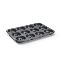 de Buyer neprianjajući čelični mini kalup za savarin, 12 komada - Promjer 7 cm - 34,3 x 26,2 x 2,2 cm - Crni 1