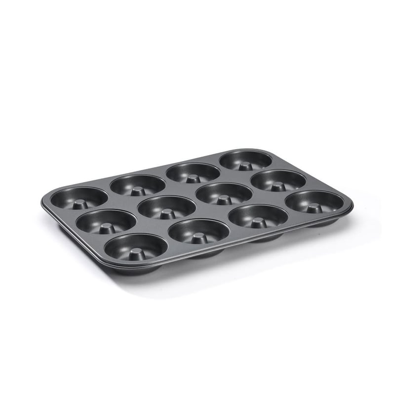 de Buyer neprianjajući čelični mini kalup za savarin, 12 komada - Promjer 7 cm - 34,3 x 26,2 x 2,2 cm - Crni
