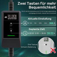 dé Elektromos Autó Töltőkábel Type 2 Schuko 3.7 kW 10m LCD Kijelzővel - Univerzális EV Töltő Tesla, VW, MG4, Zoe és Más Elektromos Járművekh 2