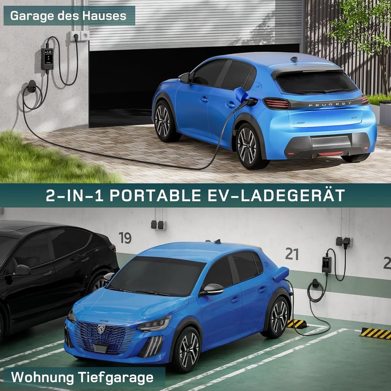 dé Elektromos Autó Töltőkábel Type 2 Schuko 3.7 kW 10m LCD Kijelzővel - Univerzális EV Töltő Tesla, VW, MG4, Zoe és Más Elektromos Járművekh