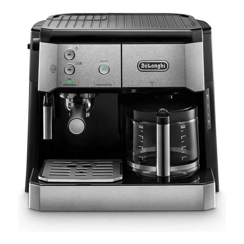 Kombinovaný kávovar De'Longhi BCO 421.S s funkciou espressa a prekvapkávanej kávy, napeňovačom mlieka, 1 l, nehrdzavejúca oceľ/čierna