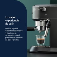De'Longhi Dedica espresso aparat s pumpom, nehrđajući čelik, sustav protiv kapanja, za mljevenu kavu ili espresso jastučiće (ESE pods), za espresso i cappuccino, 1,3 l, crni, EC685 3