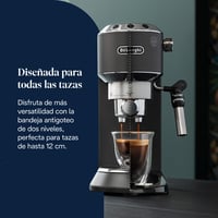 De'Longhi Dedica espresso aparat s pumpom, nehrđajući čelik, sustav protiv kapanja, za mljevenu kavu ili espresso jastučiće (ESE pods), za espresso i cappuccino, 1,3 l, crni, EC685 7