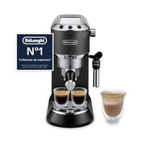 De'Longhi Dedica espresso aparat s pumpom, nehrđajući čelik, sustav protiv kapanja, za mljevenu kavu ili espresso jastučiće (ESE pods), za espresso i cappuccino, 1,3 l, crni, EC685 1