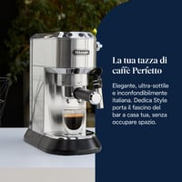 De'Longhi Dedica Style EC685.M aparat za espresso s ručnim pjenjačem za mlijeko, 15 cm - srebrni 2