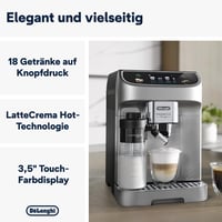 Espressor automat De'Longhi Magnifica Plus cu 18 băuturi, argintiu-negru 2